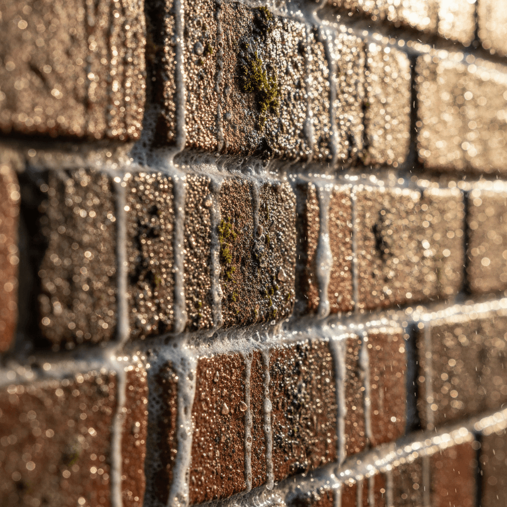 Clean brick facade of a restaurant